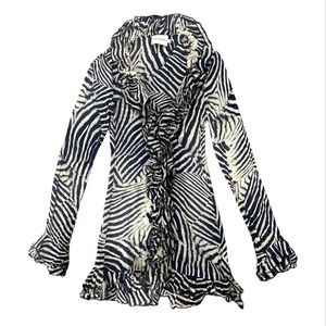 Rat & Boa Blue Zebra Mini Dress